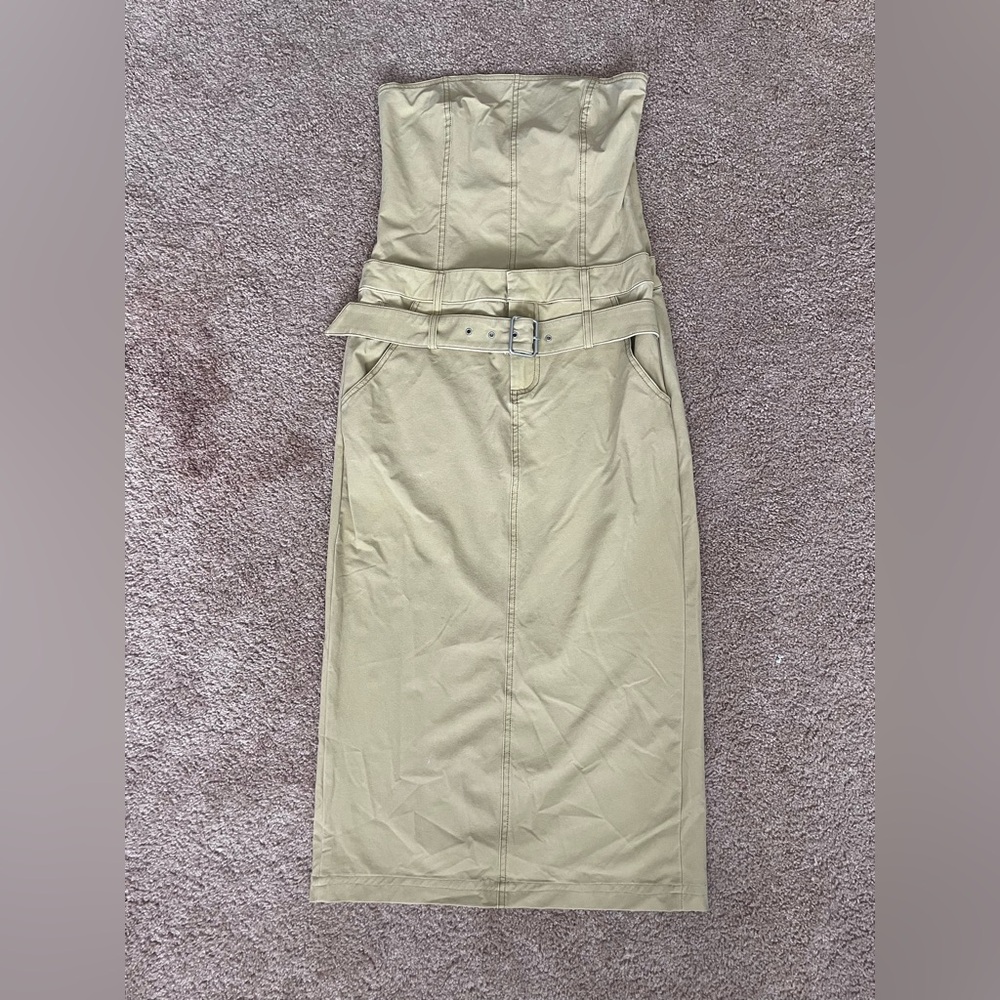 Zara Tan Belted Dress